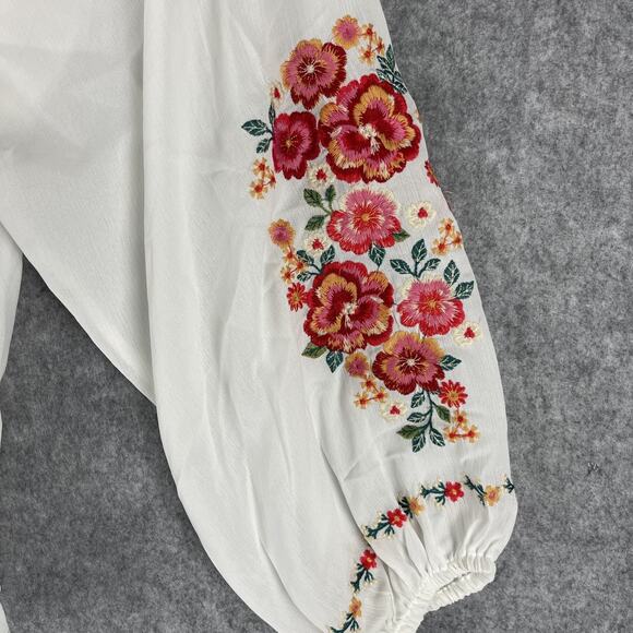 Savanna Jane Embroidered Top Womens 3X Floral Babydoll Boho Peasant Romantic NEW - Picture 15 of 16